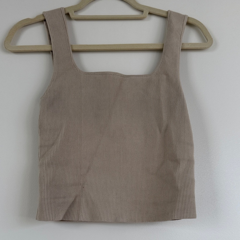 Reformation Ribbed Tan Women's Top